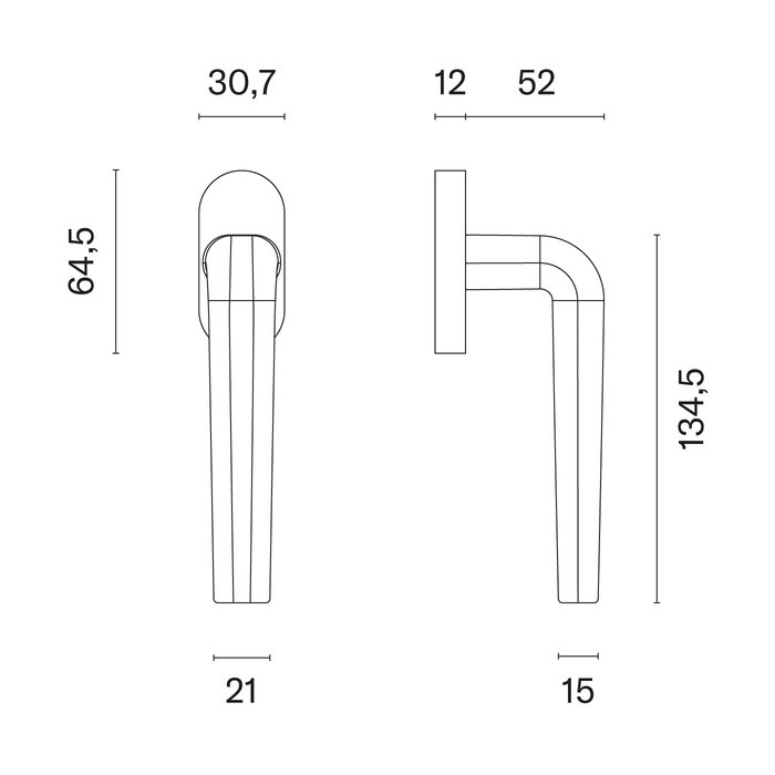 Aprile Poignée de fenêtre Aprile chrome mat INULA R