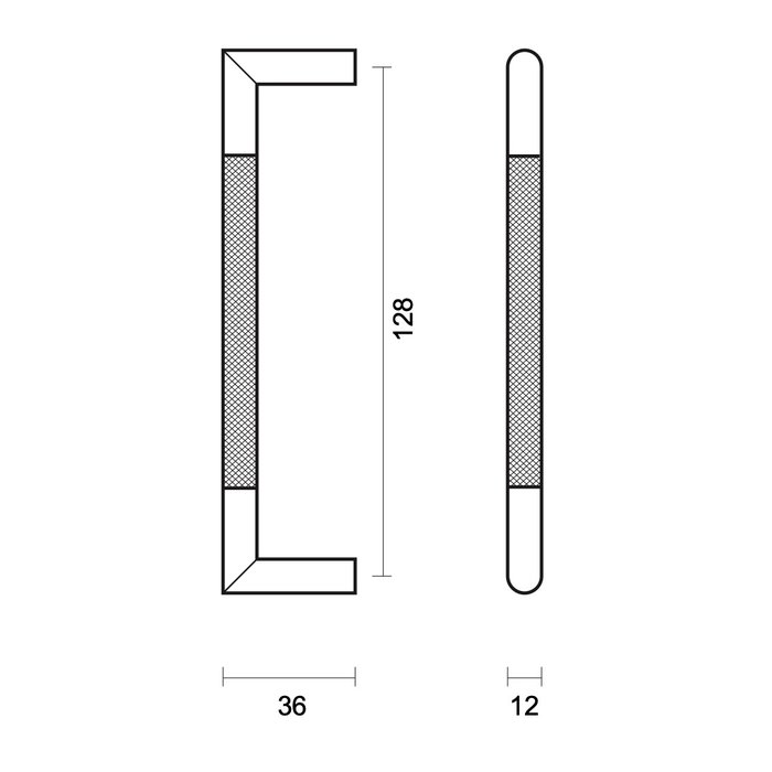 HDD Poignée de meuble noire HASHTAG 12 mm