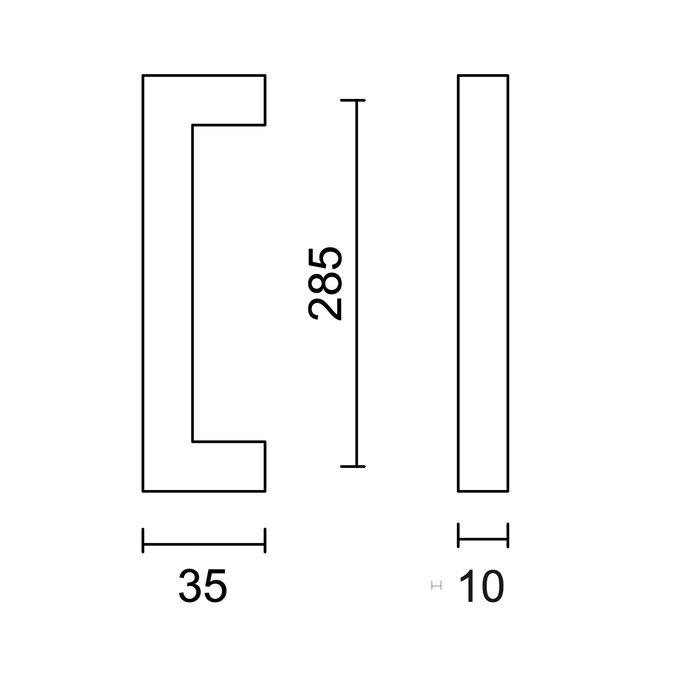 HDD White furniture handle CUBICA 10mm