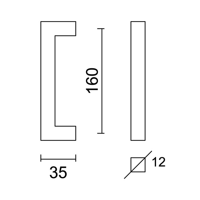 HDD Möbelgriff CUBICA mattbronze 12mm
