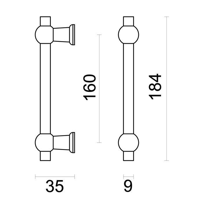 HDD Stainless steel furniture handle PETRA