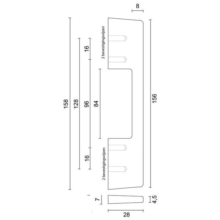 HDD Poignée de meuble en inox SELIZ