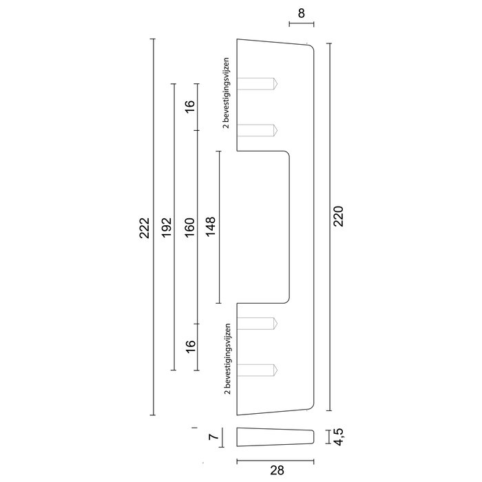 HDD Poignée de meuble en inox SELIZ