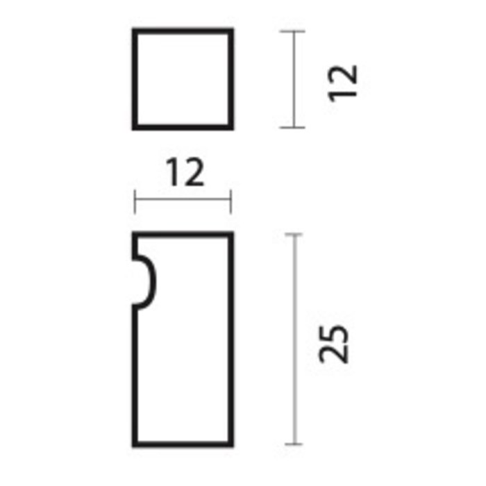 HDD Bouton de meuble bronze mat CUBICA TOP 12 mm