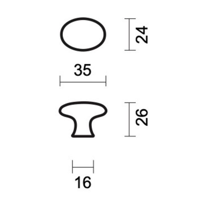 HDD Witte meubelknop PORSELEIN