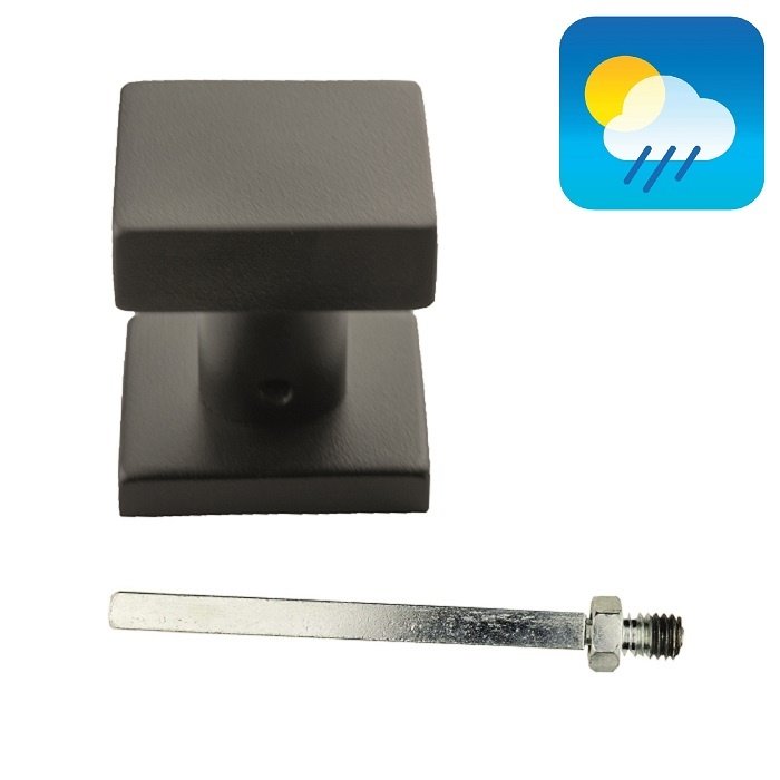 HDD Zwarte Knop top CARRE op rozas - structuur UV - vast