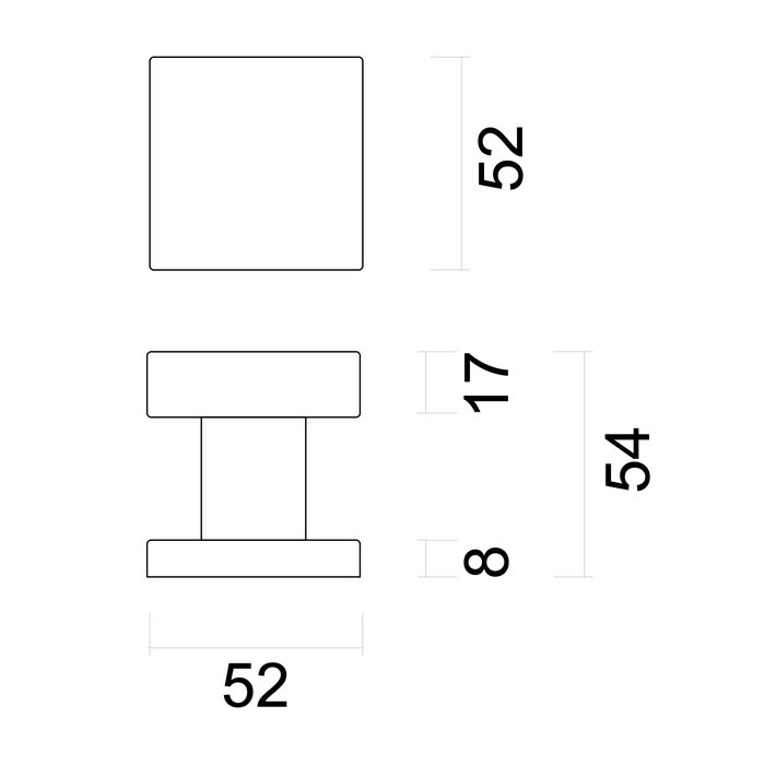 HDD Black Button top CARRE on roses - structure UV - fixed