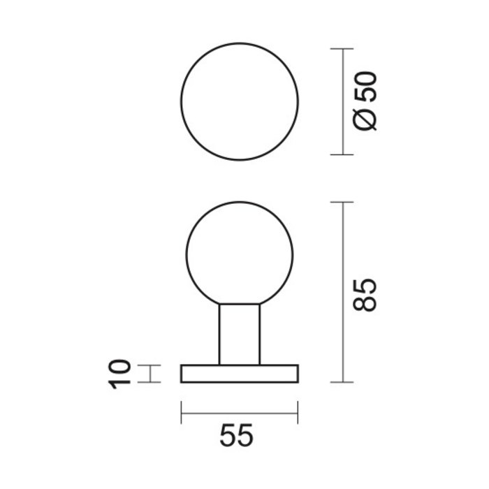 HDD Zwarte knop top B 50 op rozas - structuur UV - vast