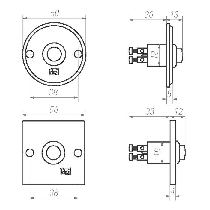 Dauby deurbel /QU ruw metaal
