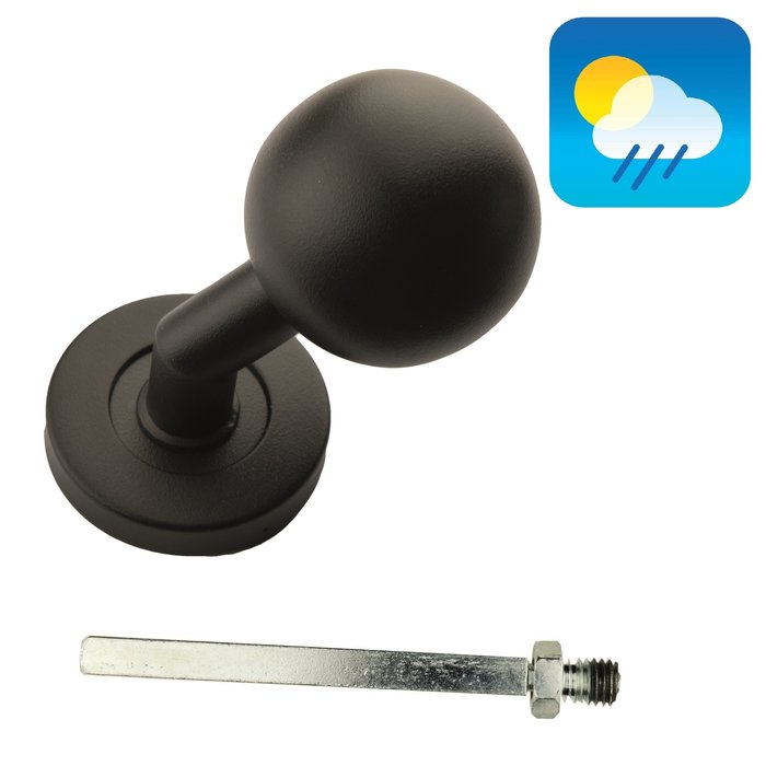 HDD Top boutonné noir BS 50 sur rosaces - structure UV - fixe