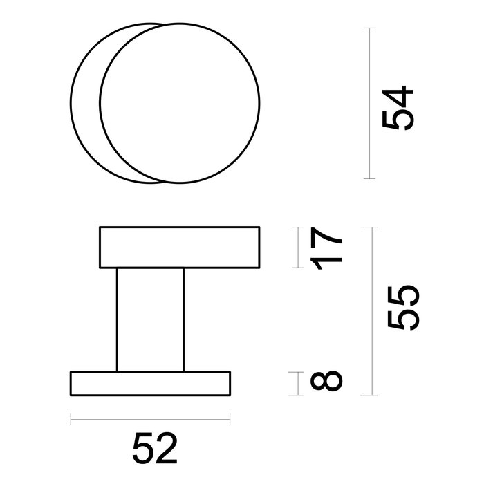 HDD Zwarte knop top PLAT SCHUIN op rozas - structuur UV - vast