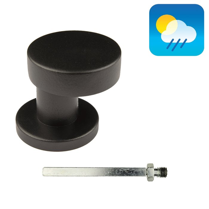 HDD Black button top FLAT Slanted on roses - structure UV - fixed