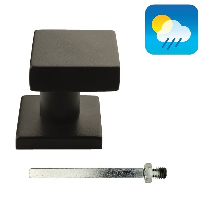 HDD Zwarte Knop top CARRE SCHUIN op rozas - structuur UV - vast