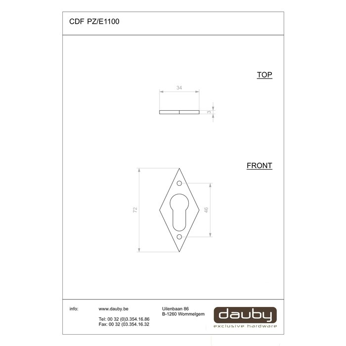 Dauby Zylinderblech (PZ) E1100 Rost (RC)