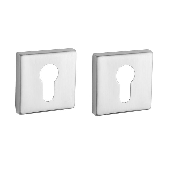 STERK Paar RVS cilinderplaatjes 1711 KVADRAT 9 mm