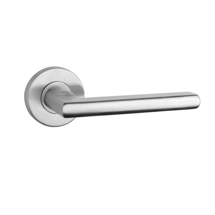 STERK Round stainless steel door handles OVAL 1702 on 9 mm rosettes