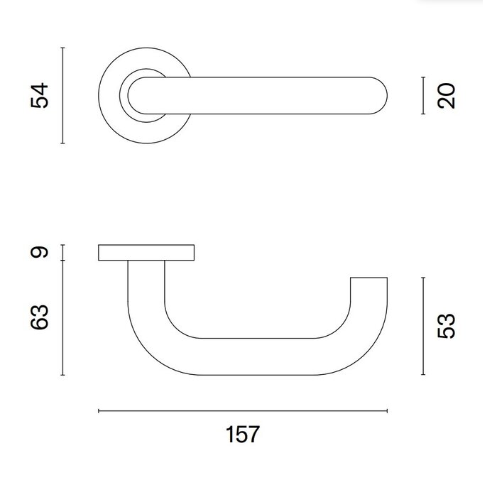 STERK Poignées de porte rondes en acier inoxydable OVAL 1704 sur rosaces épaisseur 9 mm