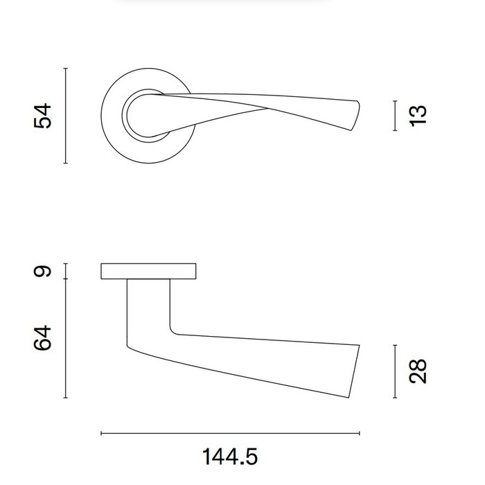 STERK Runde Türgriffe aus Edelstahl OVAL 1708 auf Rosetten von 9 mm Dicke