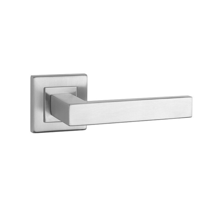 STERK Stainless steel door handles KVADRAT 1703 on 9 mm thick rosettes