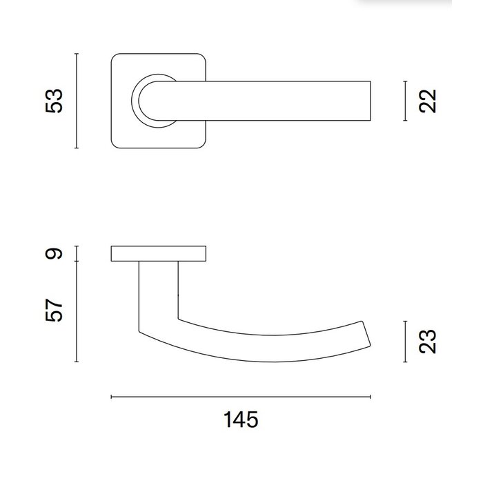 STERK Poignées de porte en acier inoxydable KVADRAT 1706 sur rosaces de 9 mm d'épaisseur