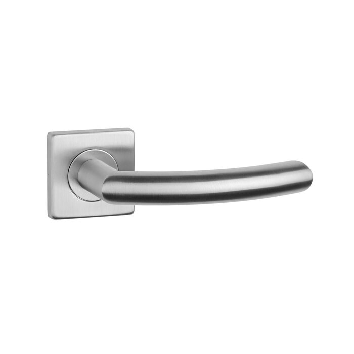 STERK Stainless steel door handles KVADRAT 1707 on 9 mm thick rosettes