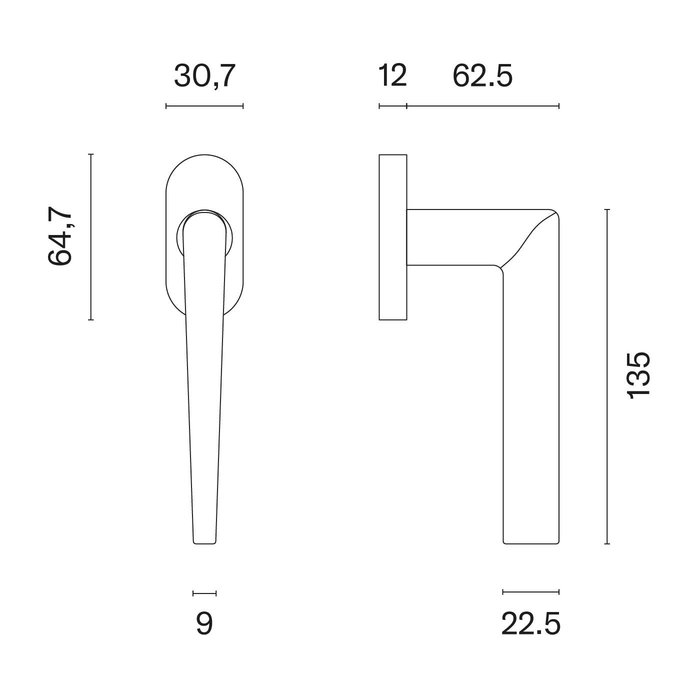 STILE Matt Chrome STILE window handle SALTA R