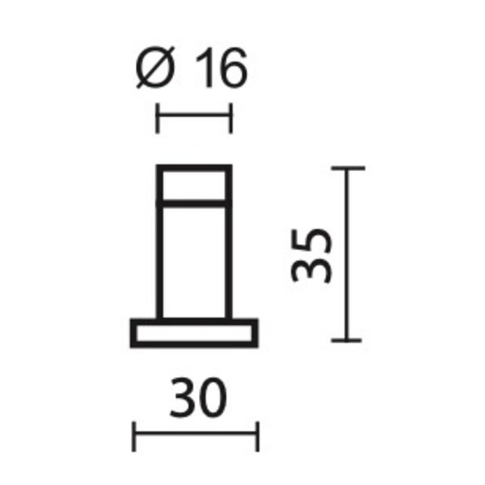 HDD Stainless steel wall door stopper Stainless steel Ø16x35 mm