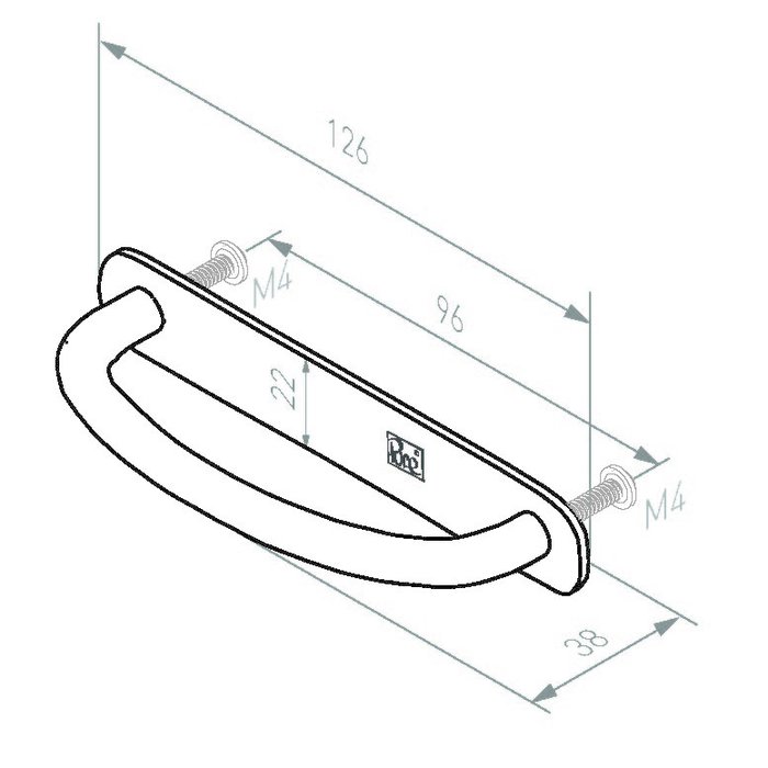 Dauby Poignée de meuble PMR-96 fer vieilli (VO) noir