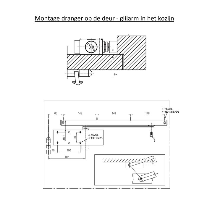 HDD Ferme-porte noir à bras coulissant DORINT IT920 - force de fermeture 2-4