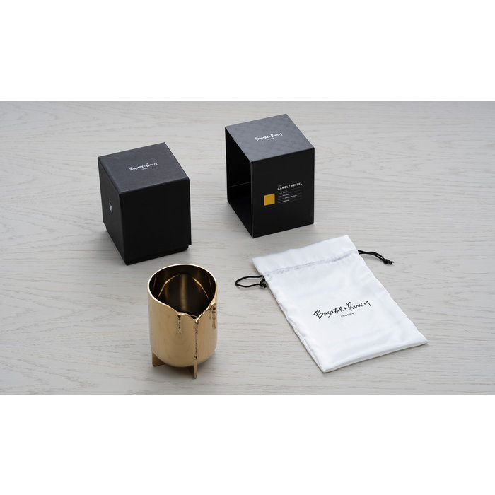 Buster+Punch Candle vessel / Brass + Campfire tales / Scented candle / 220g
