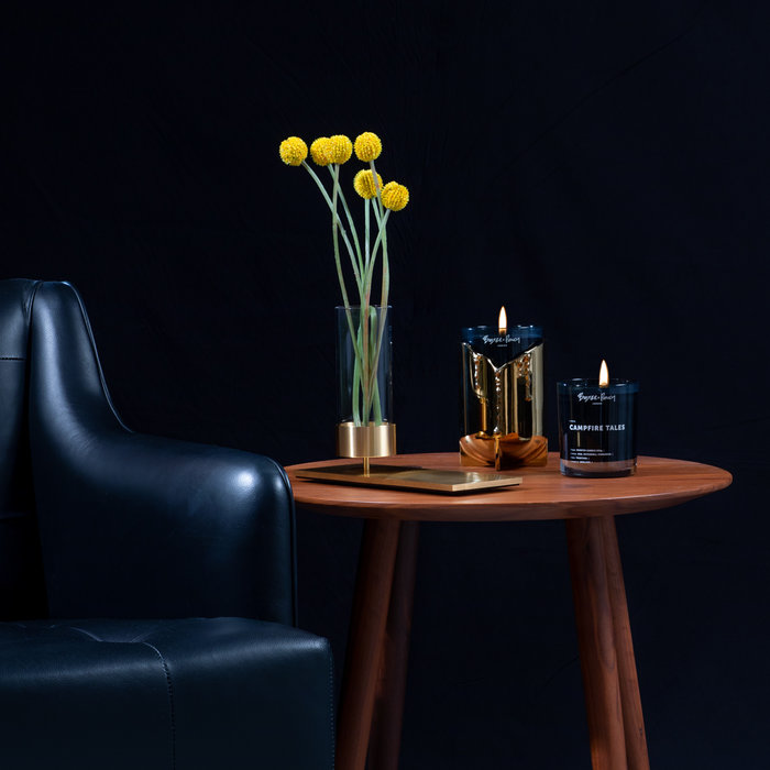 Buster+Punch Candle vessel / Brass + Campfire tales / Scented candle / 220g