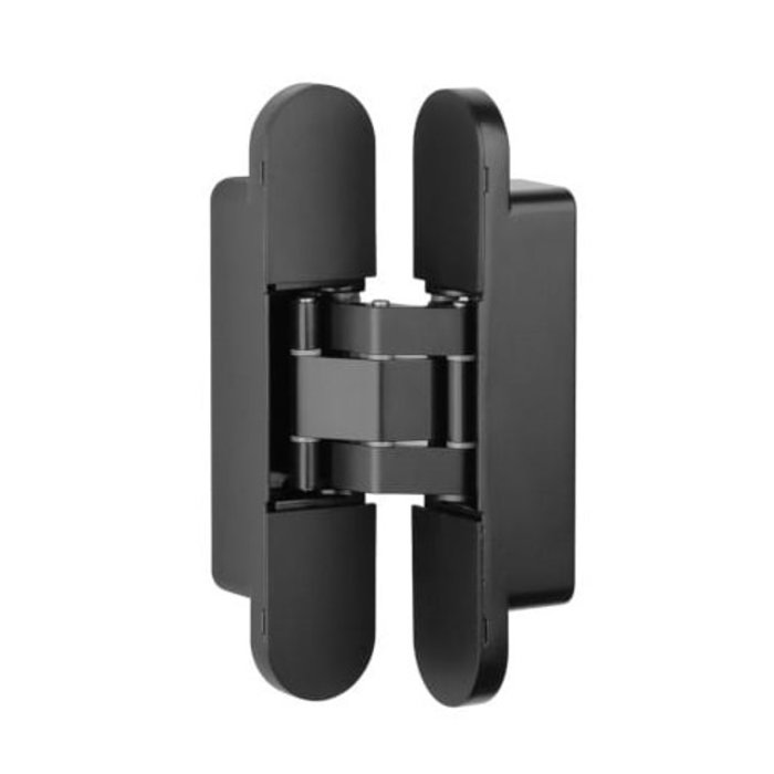 STERK Unsichtbares 3D-Scharnier, mattschwarz – 135 x 28 mm – 3D-verstellbar – 60 kg