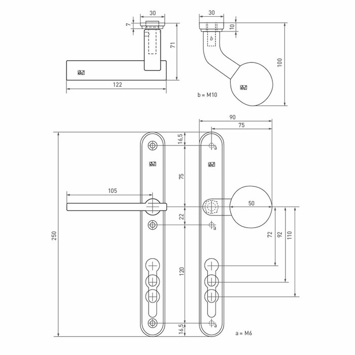 Dauby Sicherheitsset TOP + 2017 matt weiß bronze (WBS) - 72 - 92 - 110mm
