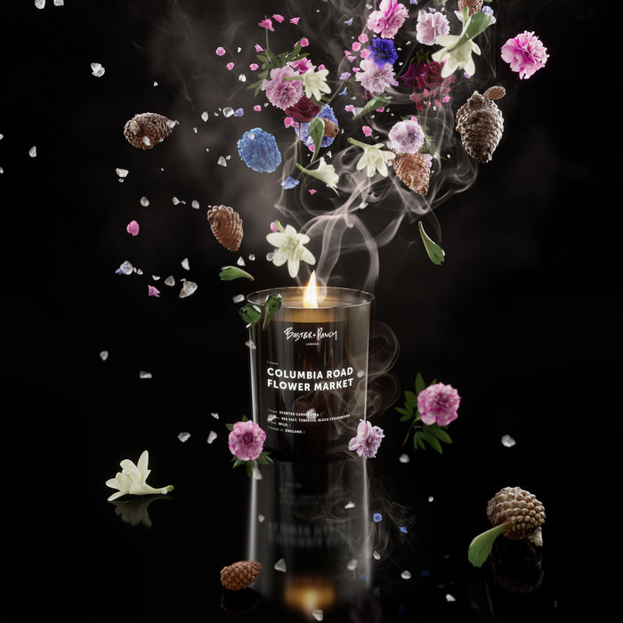Buster+Punch Bougeoir / Acier + Colombia Road Flower market / Bougie parfumée / 220g