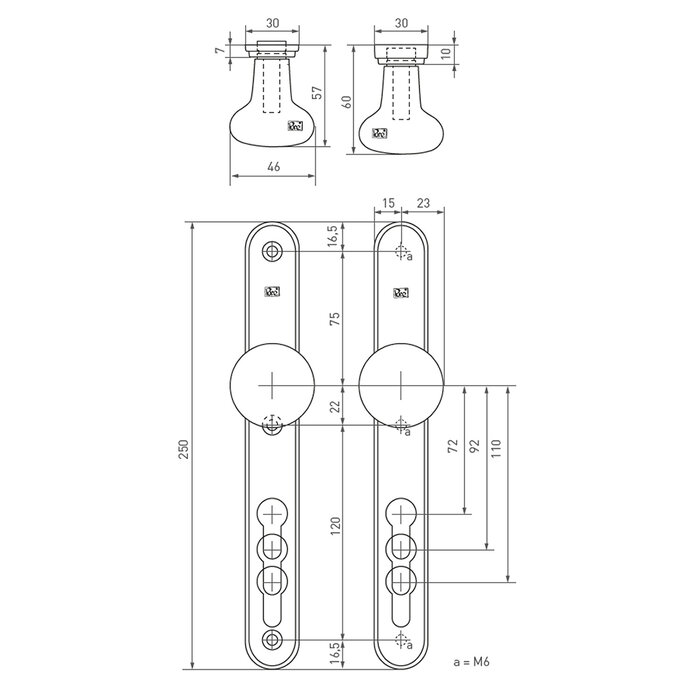 Dauby Sicherungsset PHR + PHR Rohbronze (RB) - 72 - 92 - 110mm