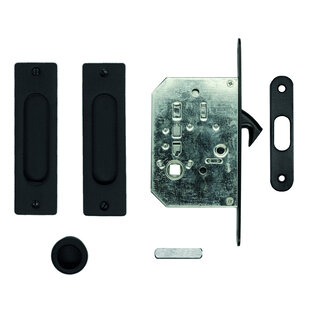 HDD Zwarte schuifdeurkom Fra ovaal carre + slot per set