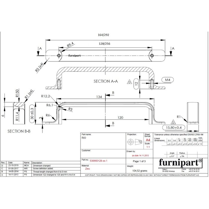 Furnipart Furniture handle Furnipart Rio Antique Grey