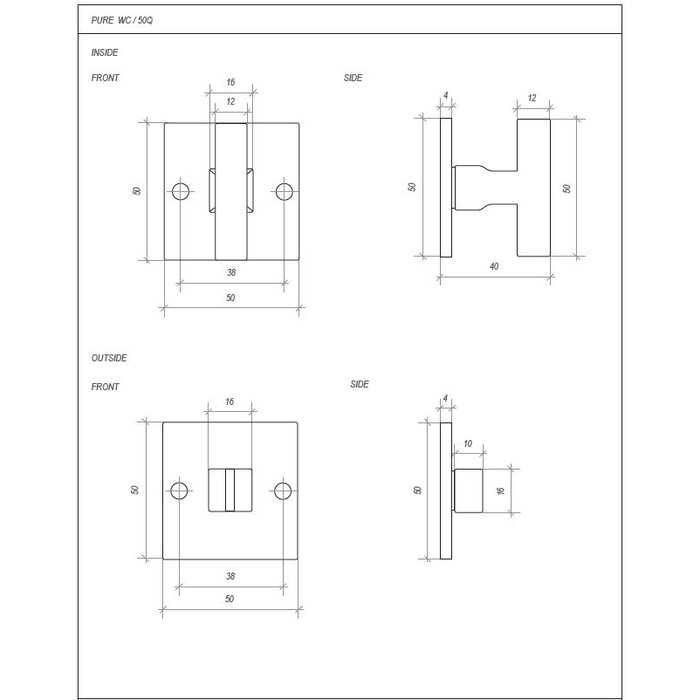 Dauby Set WC WC /QU bronze blanc mat (WBS)