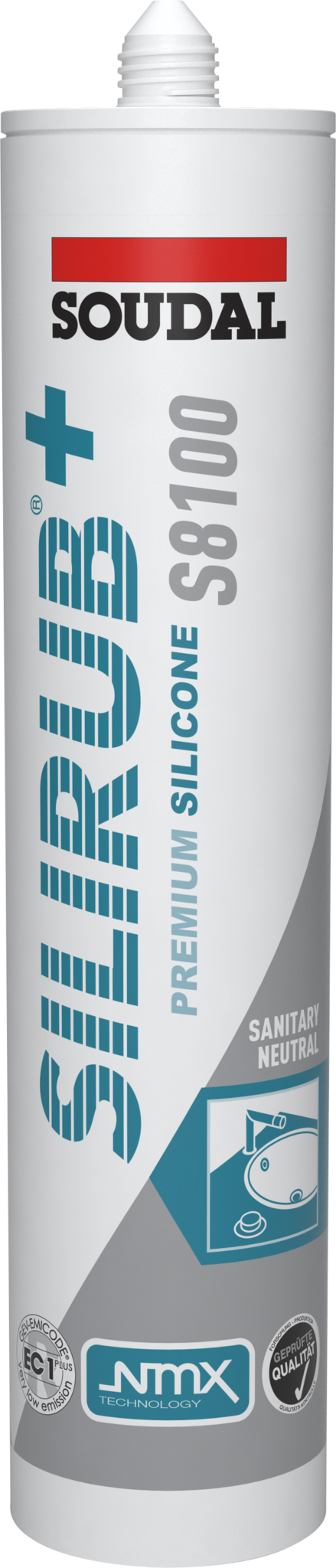 300 ml Silirub+ S8100  weersbestendige sanitair silicone in koker (15 stuks)