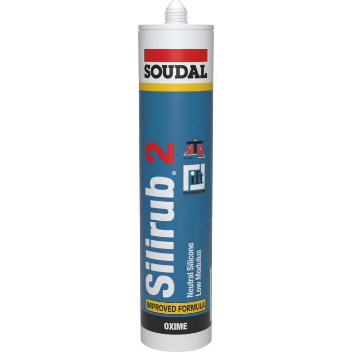 SOUDAL 300 ml Silirub 2 bouw -en beglazingsilicone in koker ( 15 stuks)