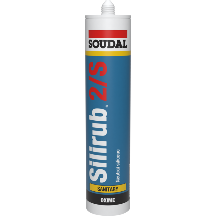 SOUDAL 300 ml Silirub 2 "S" sanitaire silicone in koker (15 stuks)