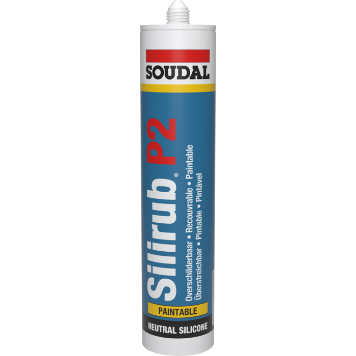 SOUDAL 300 ml Silirub P2 beperkt overschilderbare silicone in koker (15 stuks)