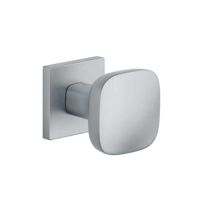 Aprile Bouton de porte simple Aprile QUERCA carré 57x57 mm Chrome Satiné