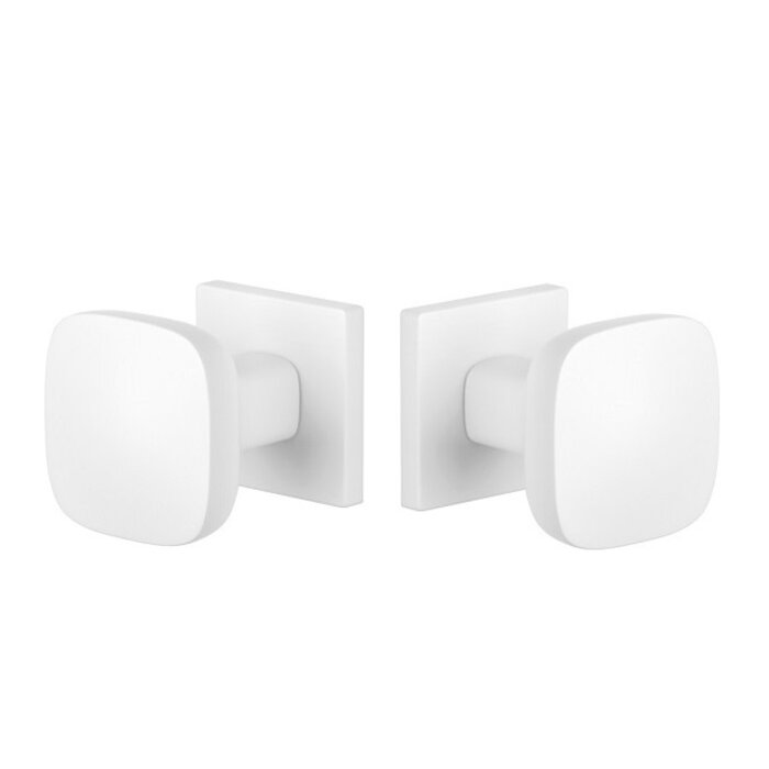 Aprile Pair of matt white doorknobs Aprile QUERCA square 57x57 mm