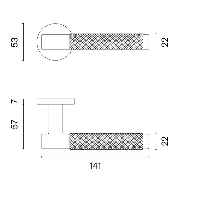 Aprile Chrome polished Aprile door handles MOLINIA on round rosette