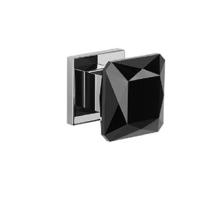 Aprile Aprile door knob - Polished Chrome / black Crystal - fixed or rotatable