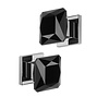 Aprile Pair of Aprile Door Knobs - Polished Chrome / Black Crystal