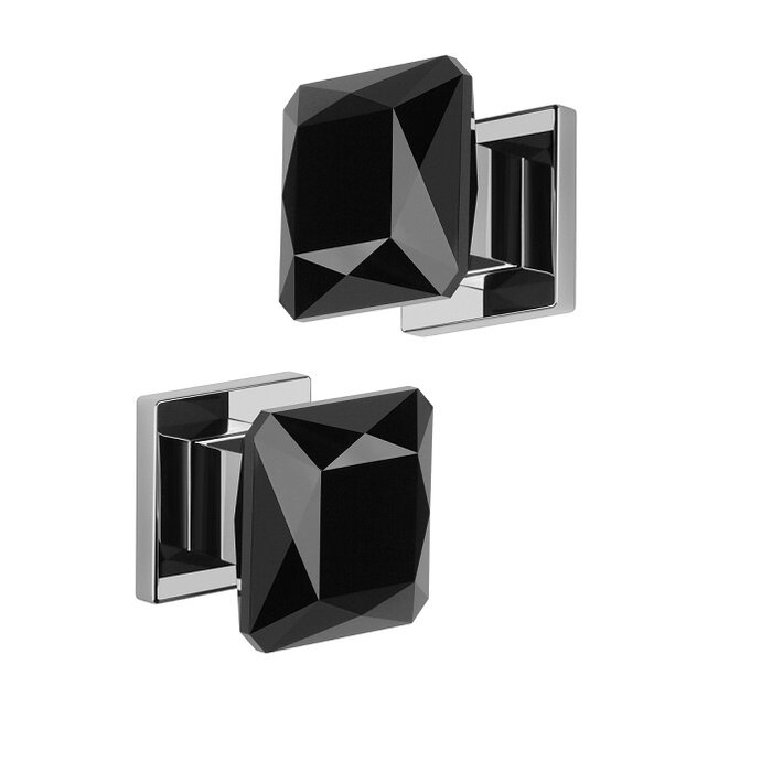 Aprile Paar Aprile deurknoppen - Gepolijst Chrome / zwart Crystal vierkant