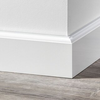 Douwes Dekker Moderne Sockelleiste 2,4 Meter – Weiß