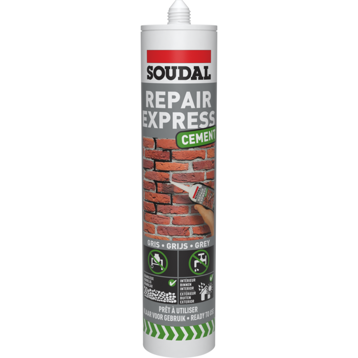 SOUDAL Soudal - Ciment de réparation express gris 290 ml en tube (12 pièces)